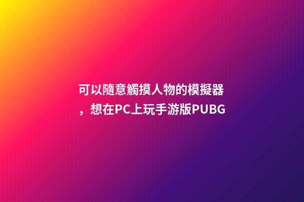 可以隨意觸摸人物的模擬器，想在PC上玩手游版PUBG